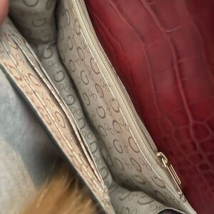 Guess Red Croc-Embossed Shoulder Bag